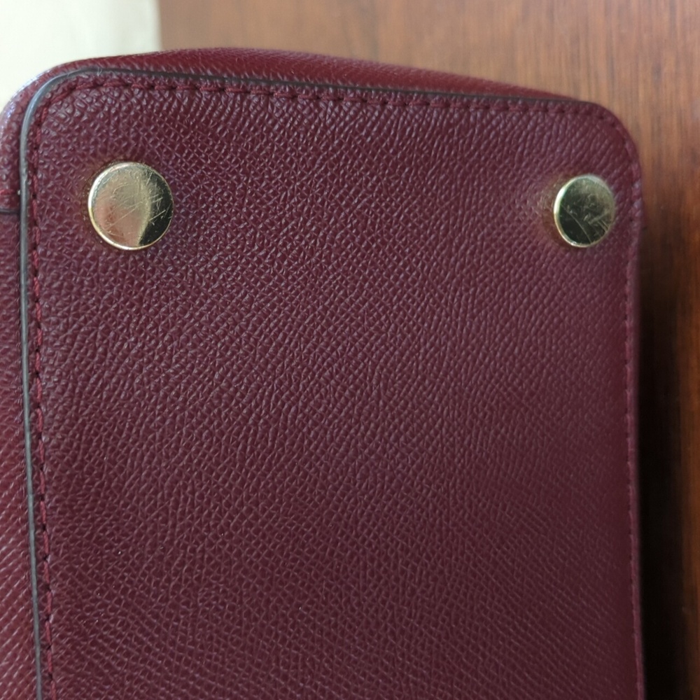 MICHAEL Michael Kors Oxblood Maddie Medium Crossgrain Leather Tote Bag - Picture 9 of 15
